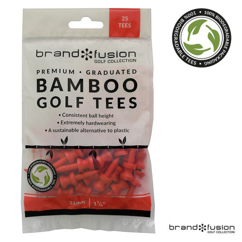 Masters Golf Bamboo Castle Golf Tees - Red (31mm)