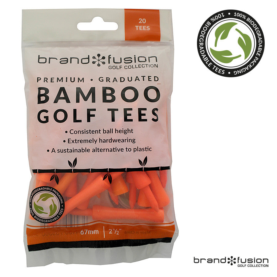 Masters Golf Bamboo Castle Golf Tees - Orange (67mm)