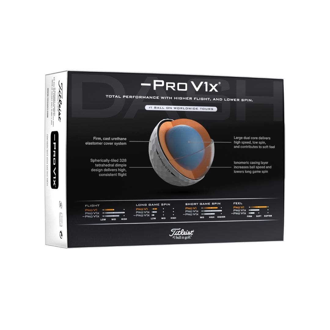 Titleist Pro V1x Left Dash Golf Balls - Personalised