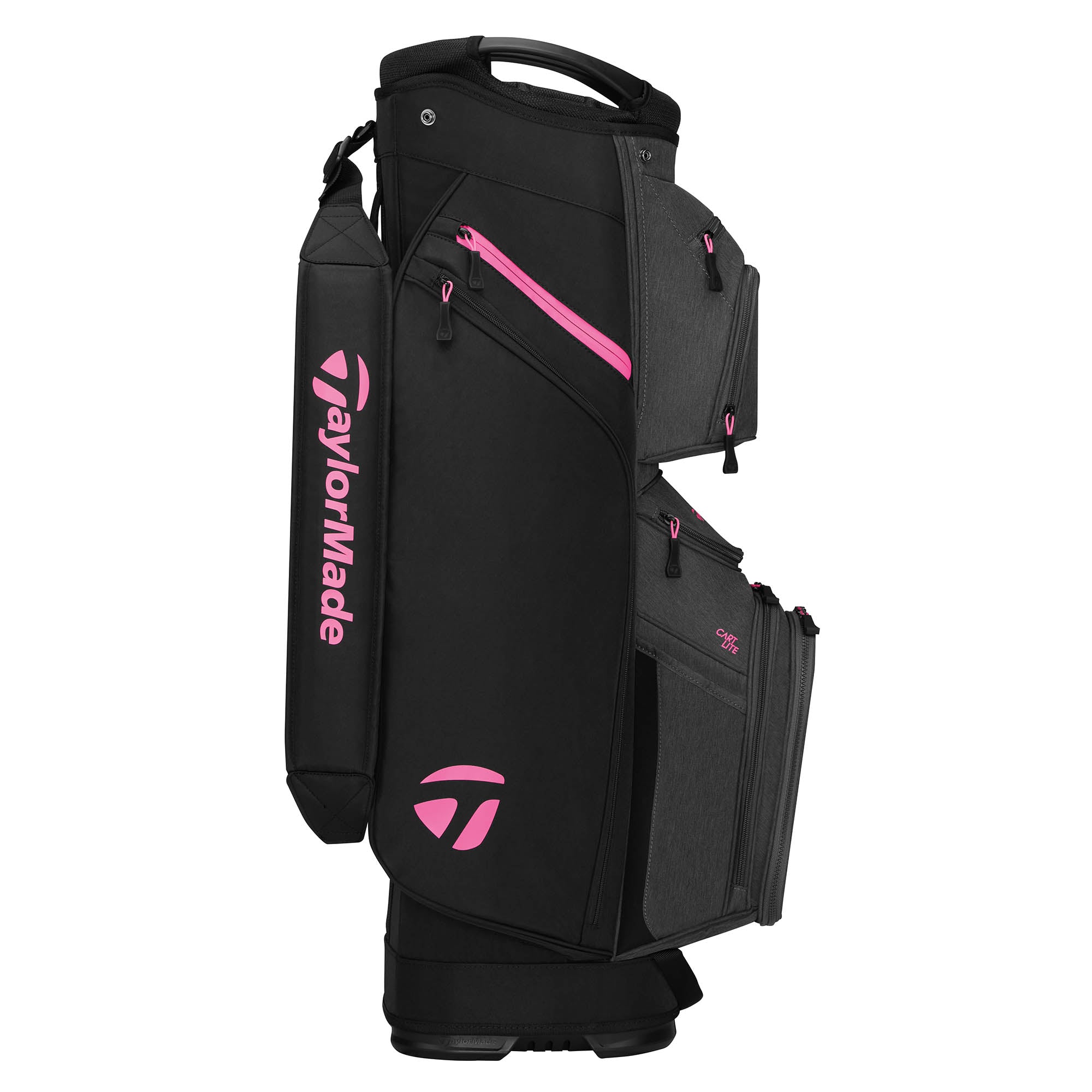 TaylorMade Cart Lite Golf Cart Bag - Black, Grey & Neon Pink