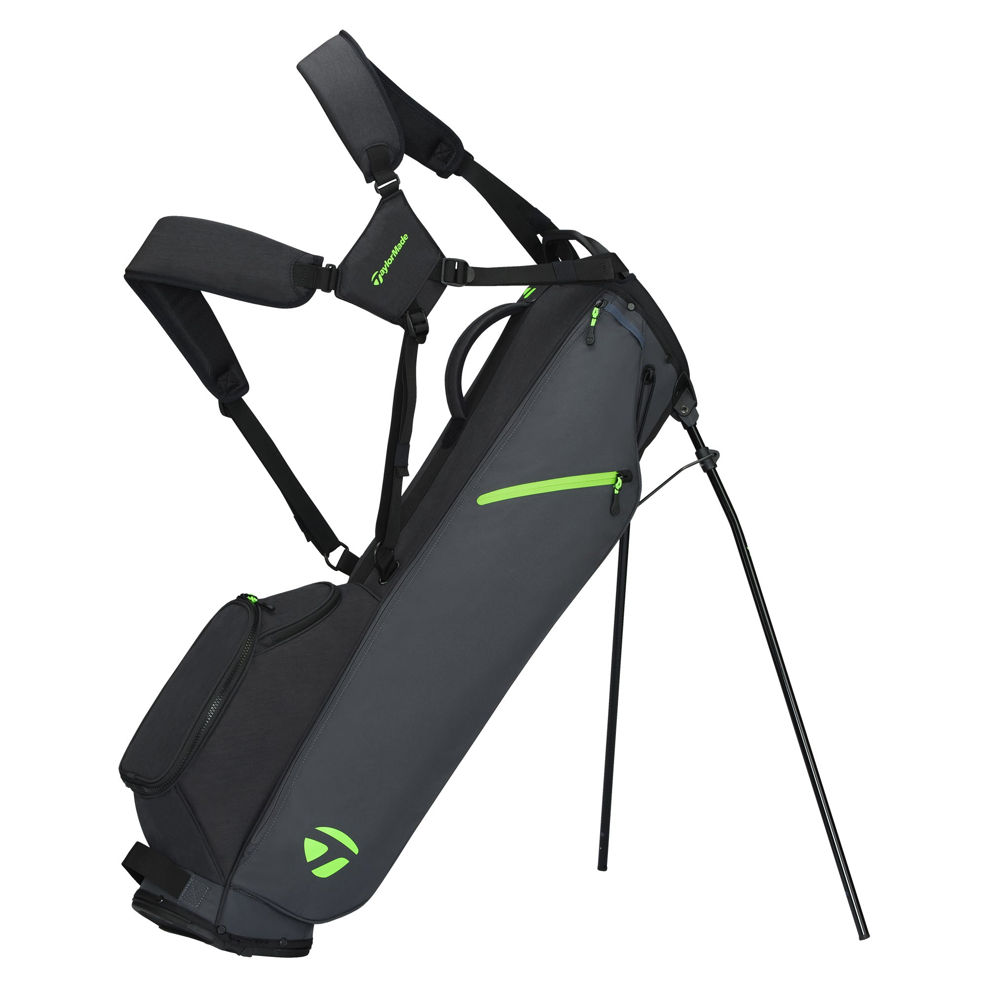 TaylorMade Flextech Carry Golf Stand Bag - Grey, Black & Neon Green