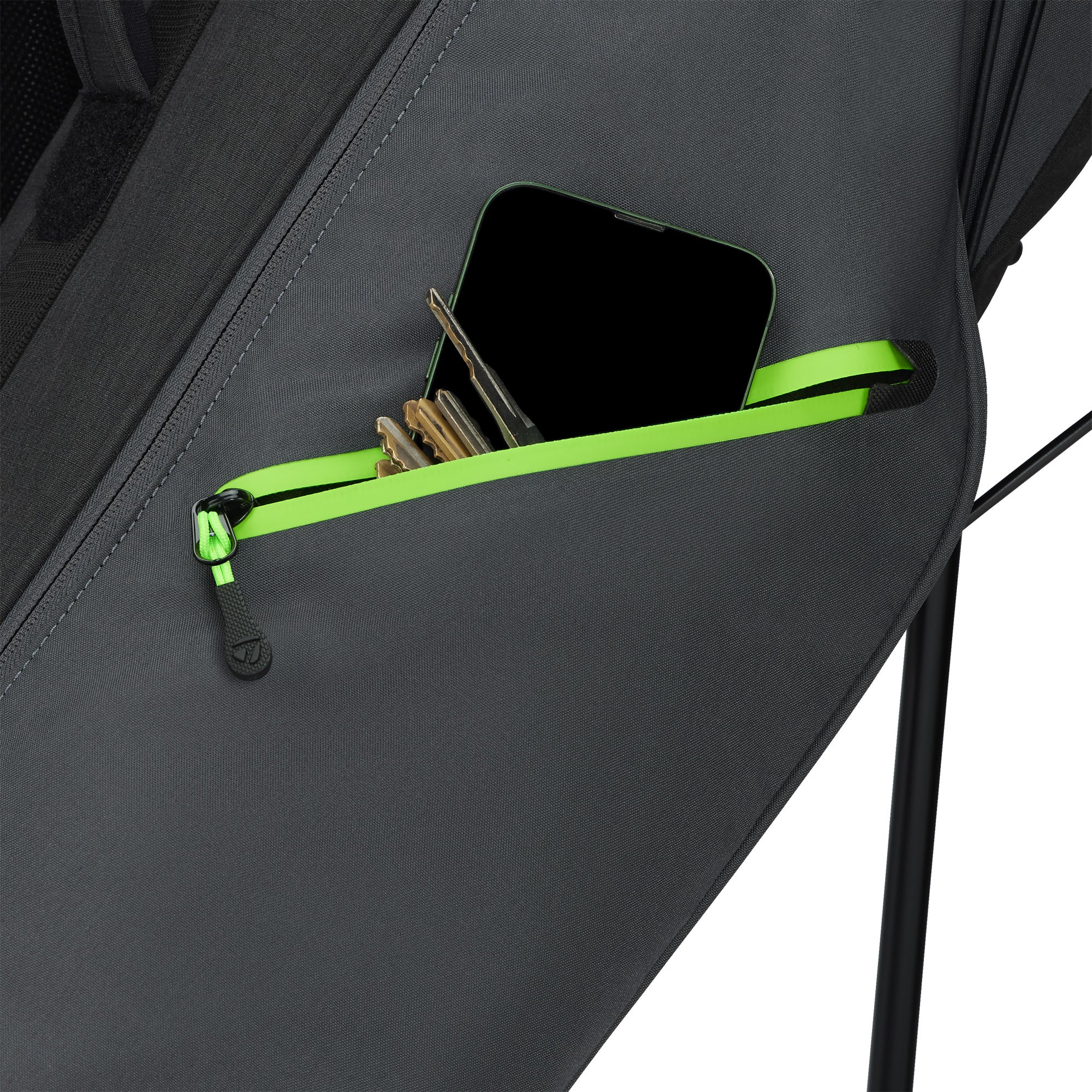 TaylorMade Flextech Carry Golf Stand Bag - Grey, Black & Neon Green