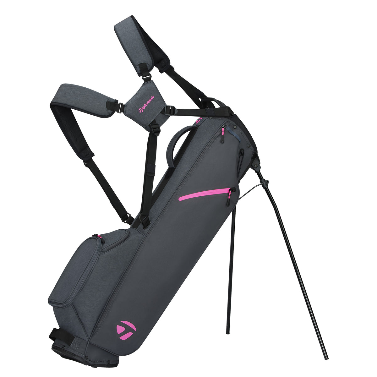 TaylorMade Flextech Carry Golf Stand Bag - Grey & Neon Pink
