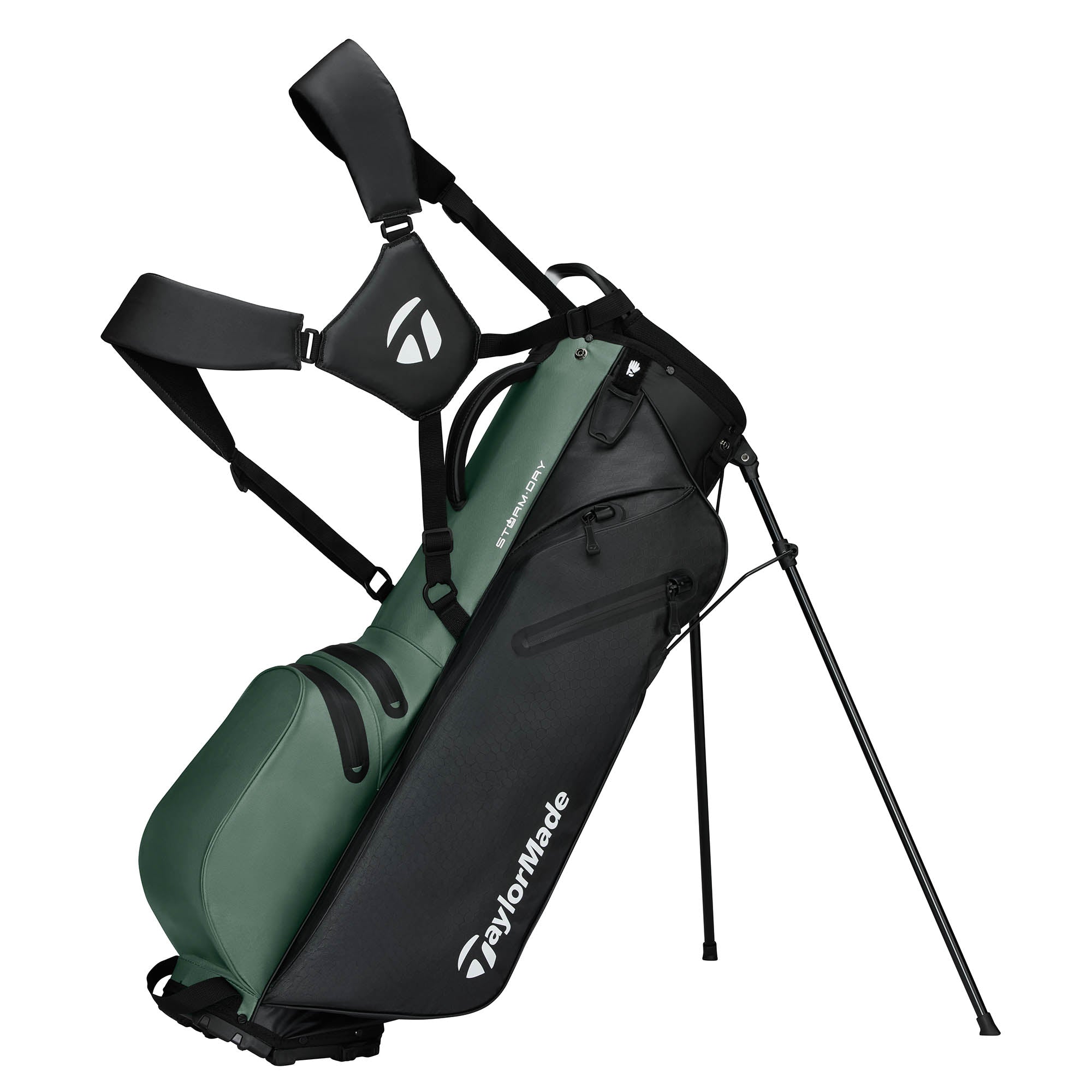 TaylorMade StormDry Waterproof Golf Stand Bag - Black & Dark Sage