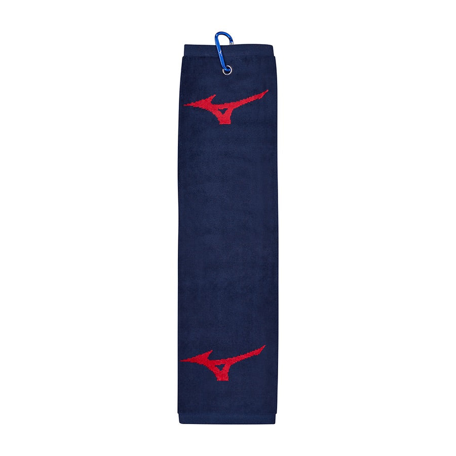 Mizuno RB Trifold Golf Towel - Navy & Red