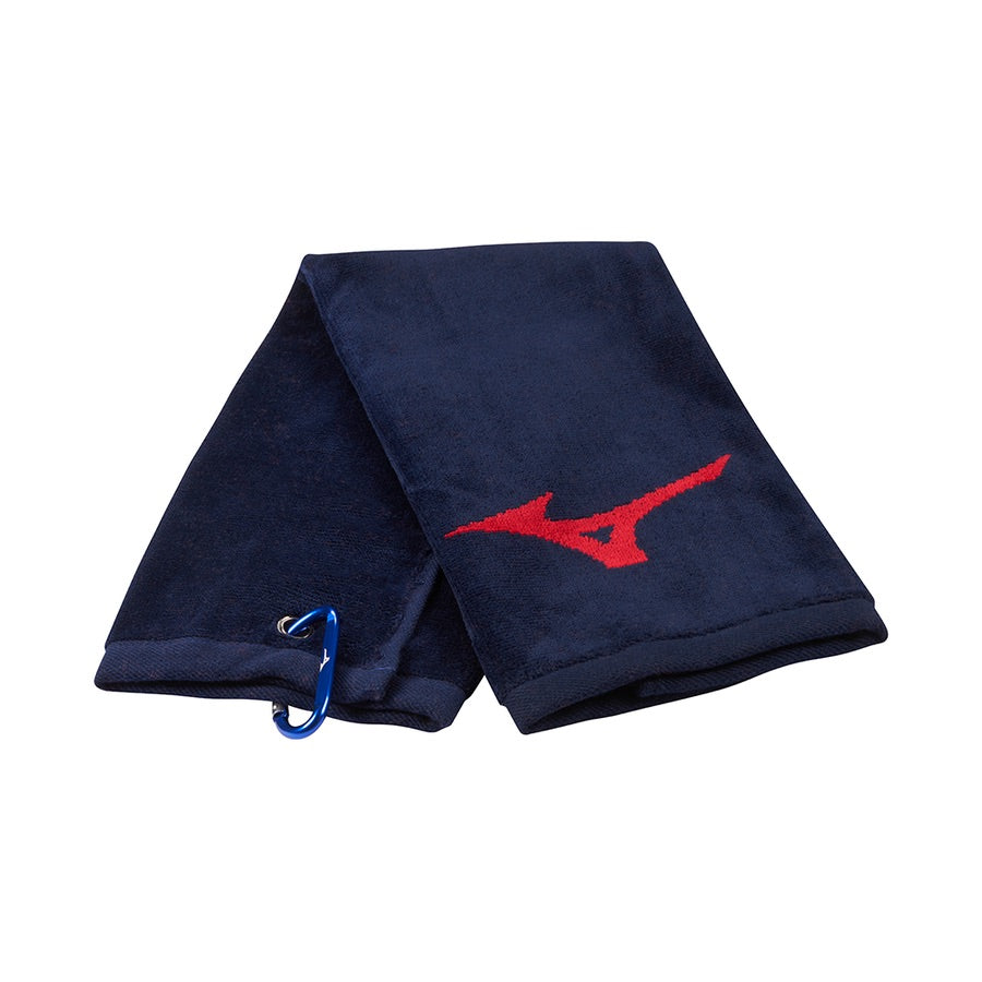 Mizuno RB Trifold Golf Towel - Navy & Red