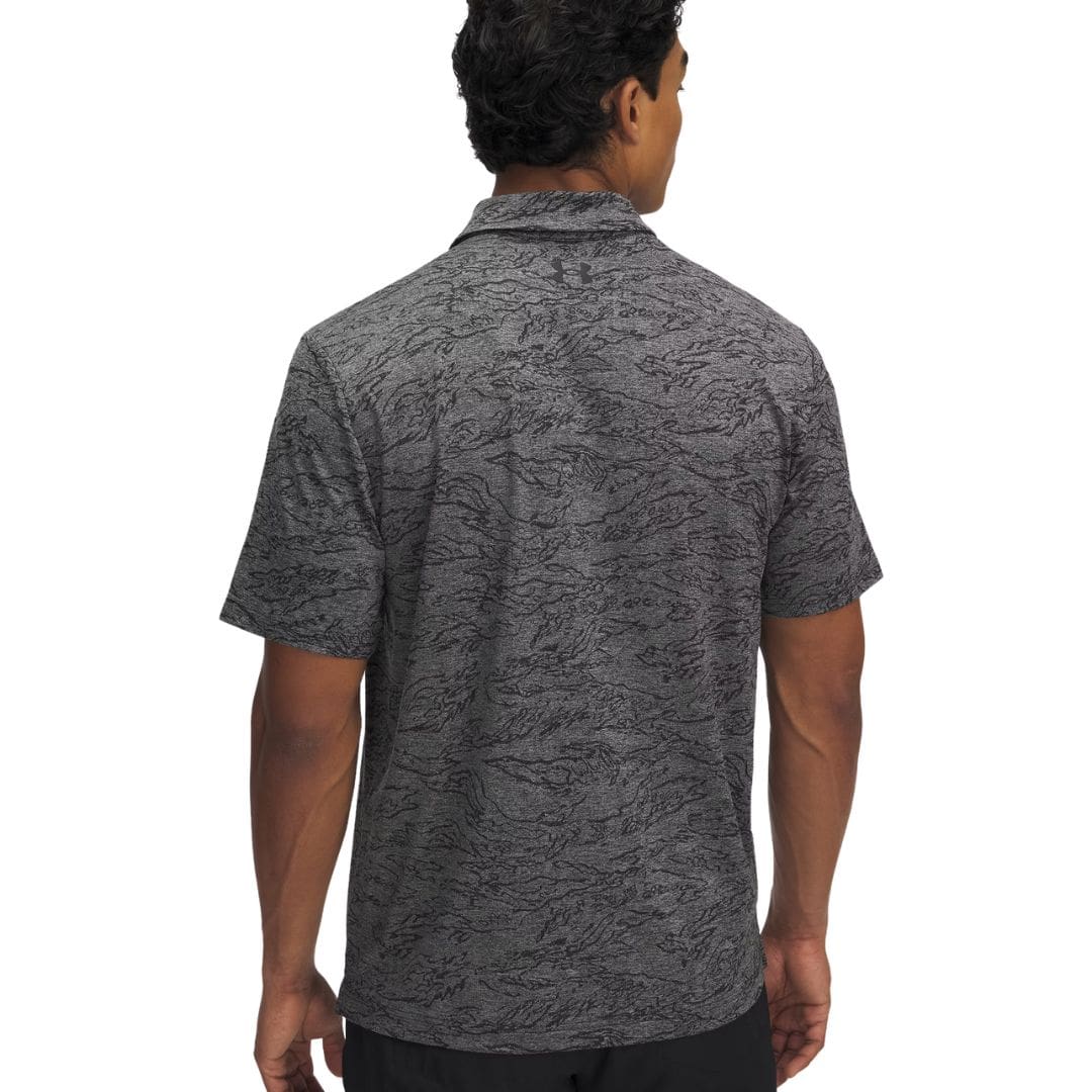 Under Armour Playoff Jacquard Golf Polo (Black & Steel)