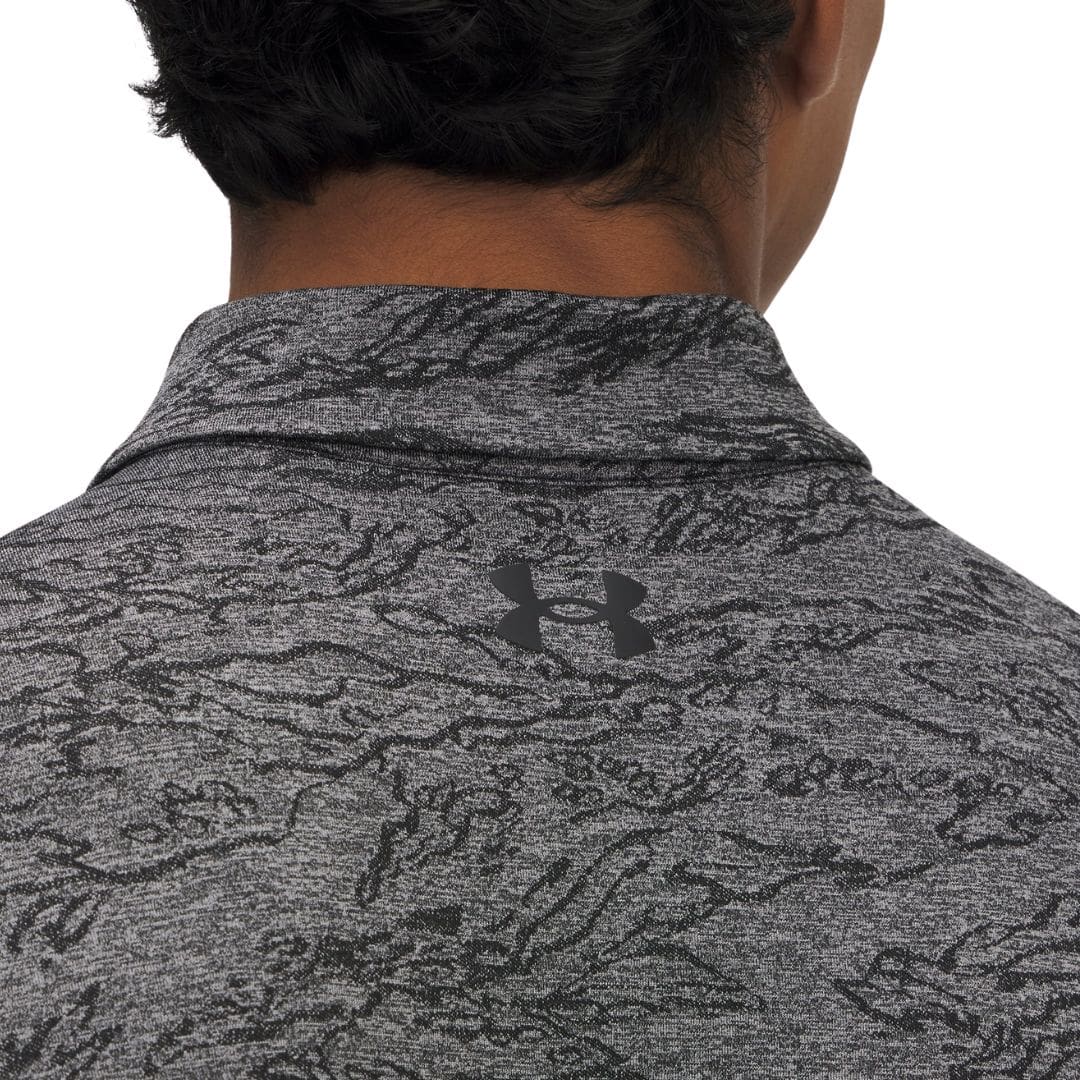 Under Armour Playoff Jacquard Golf Polo (Black & Steel)