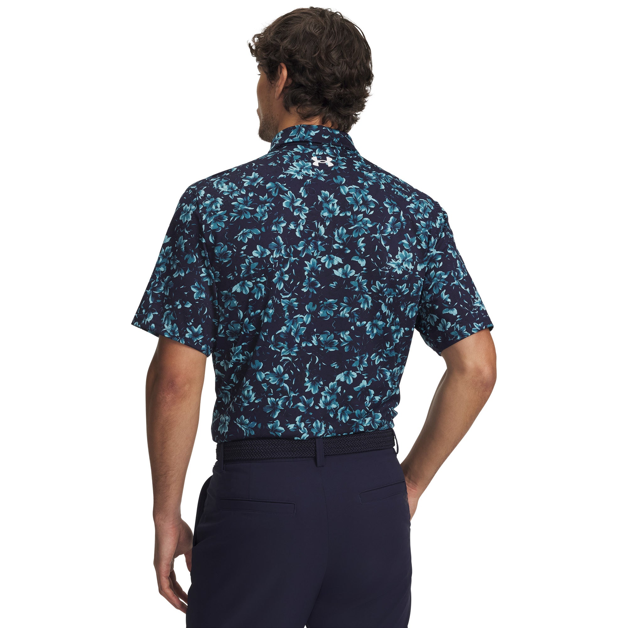 Under Armour Matchplay Printed Polo - Midnight Navy, Blue Haze & White