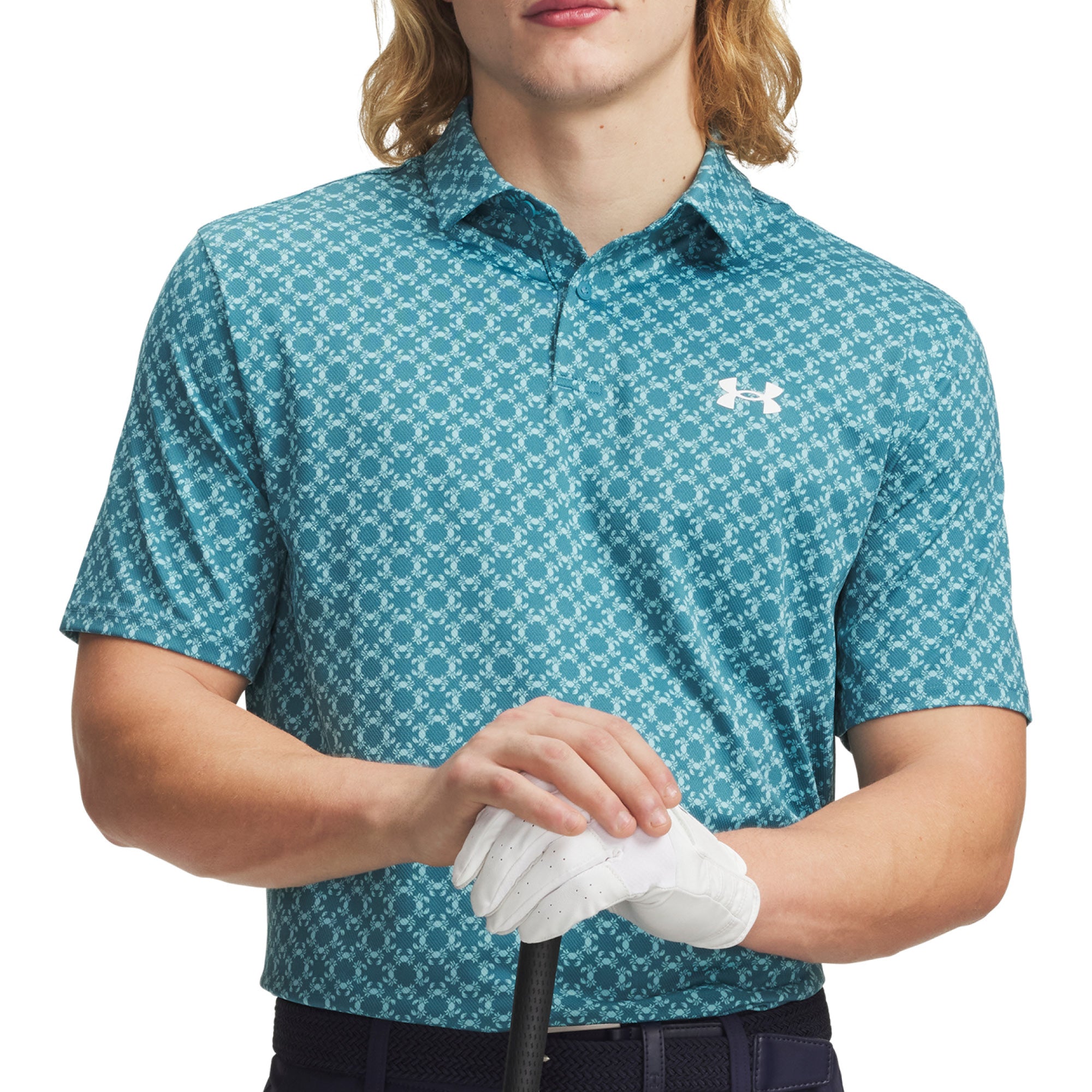 Under Armour Matchplay Printed Polo Shirt - Boundless Blue, Blue Haze & White