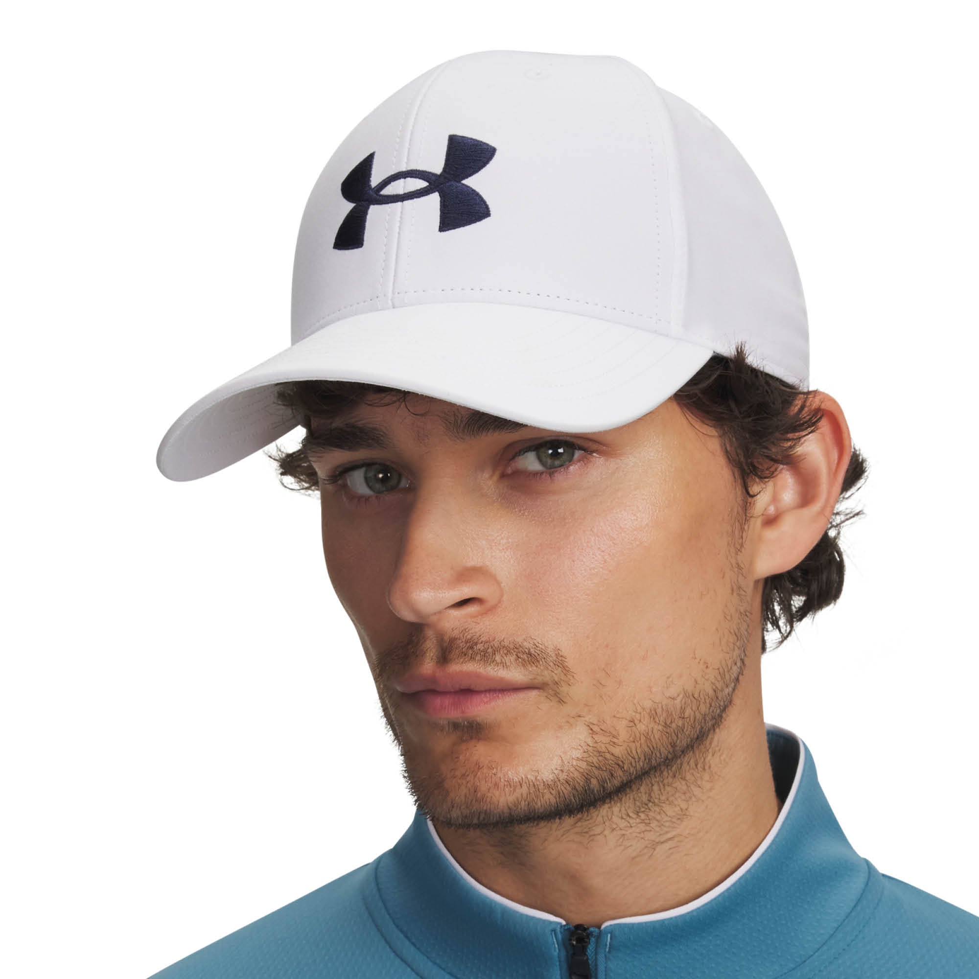Under Armour Golf96 Golf Cap - White & Midnight Navy