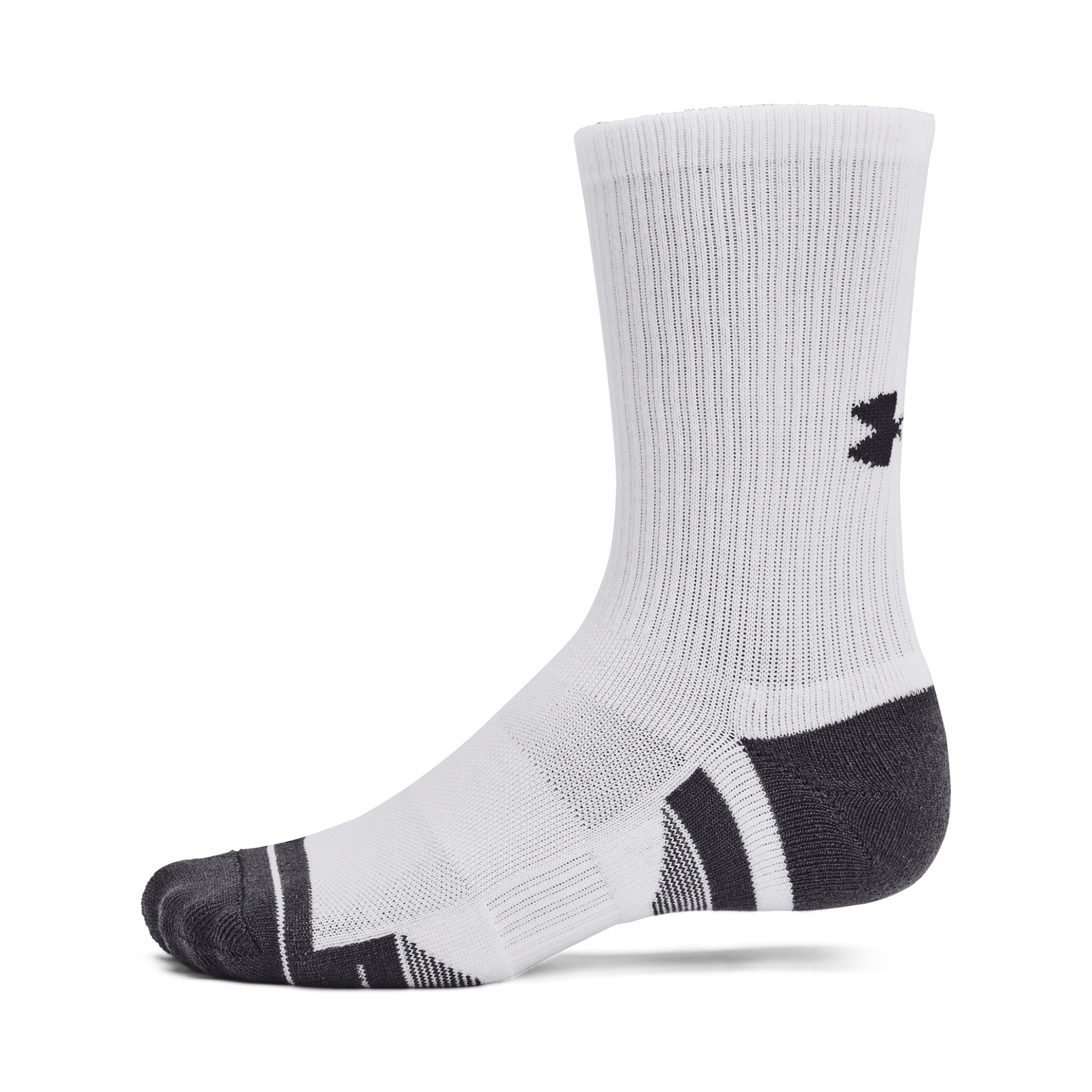 Under Armour Performance Tech Crew Socks 3-Pack - White - Size 7.5-12