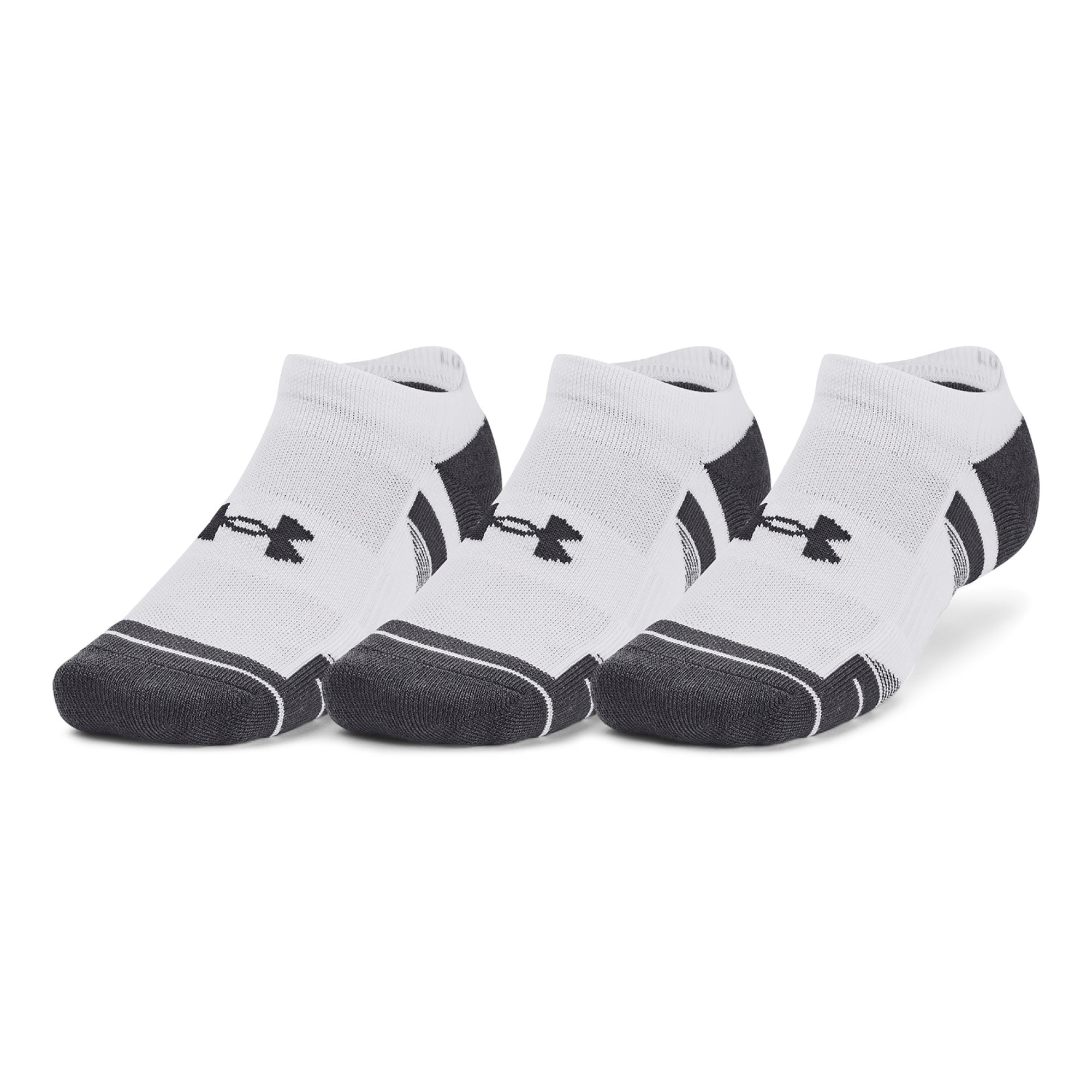 Under Armour Performance Tech No Show Socks 3-Pack - White - Size 7.5-12