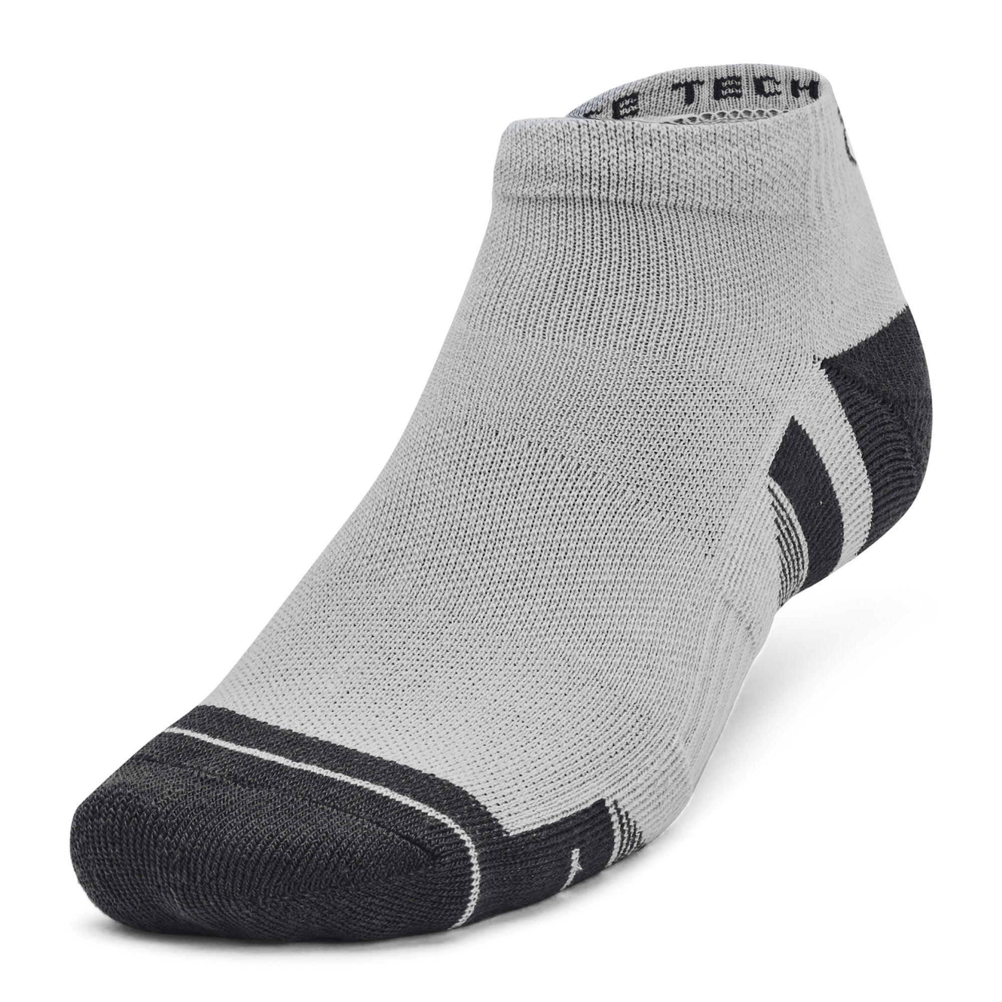 Under Armour Performance Tech Low Cut Socks 3-Pack - Grey, White & Black - Size 7.5-12