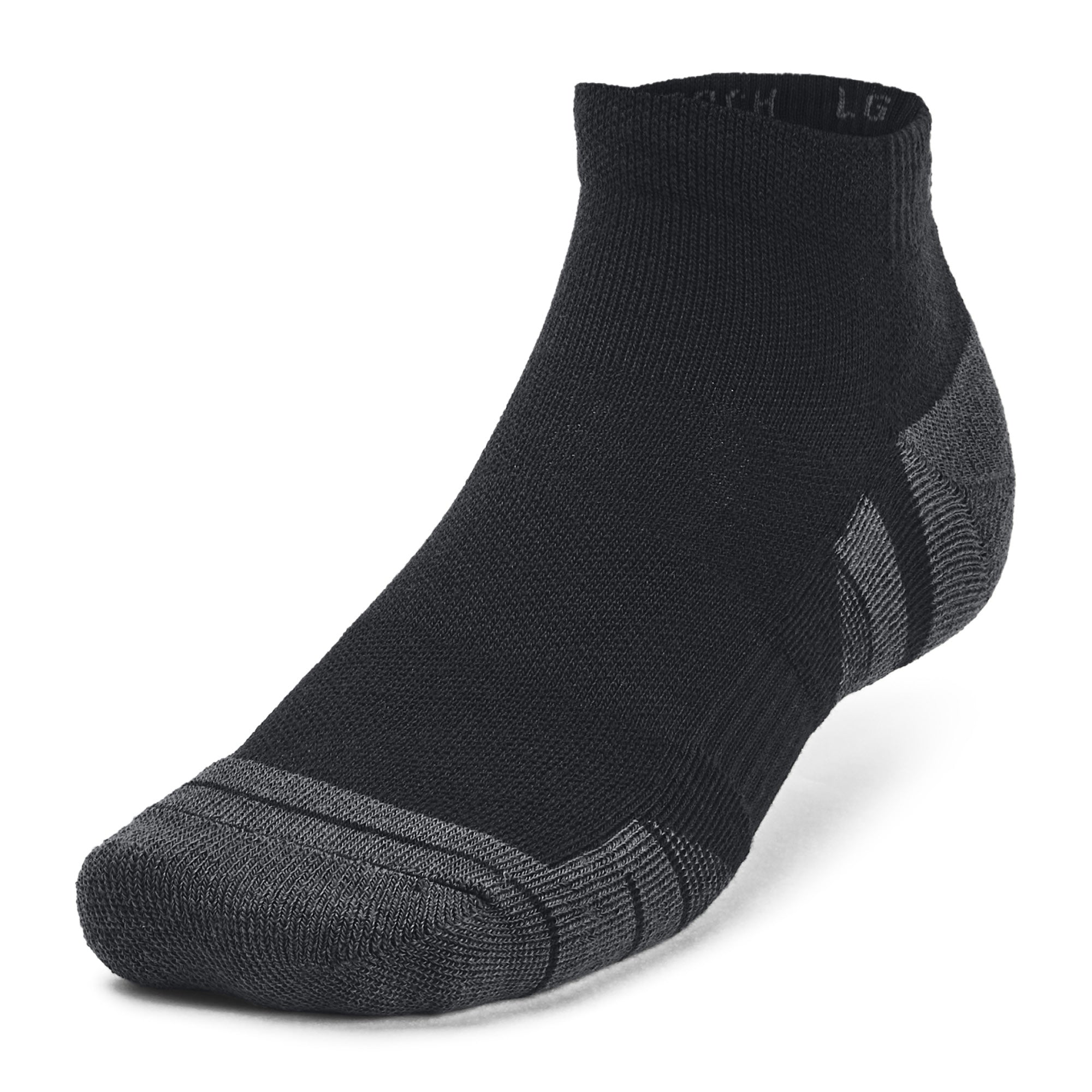 Under Armour Performance Tech Low Cut Socks 3-Pack - Grey, White & Black - Size 7.5-12
