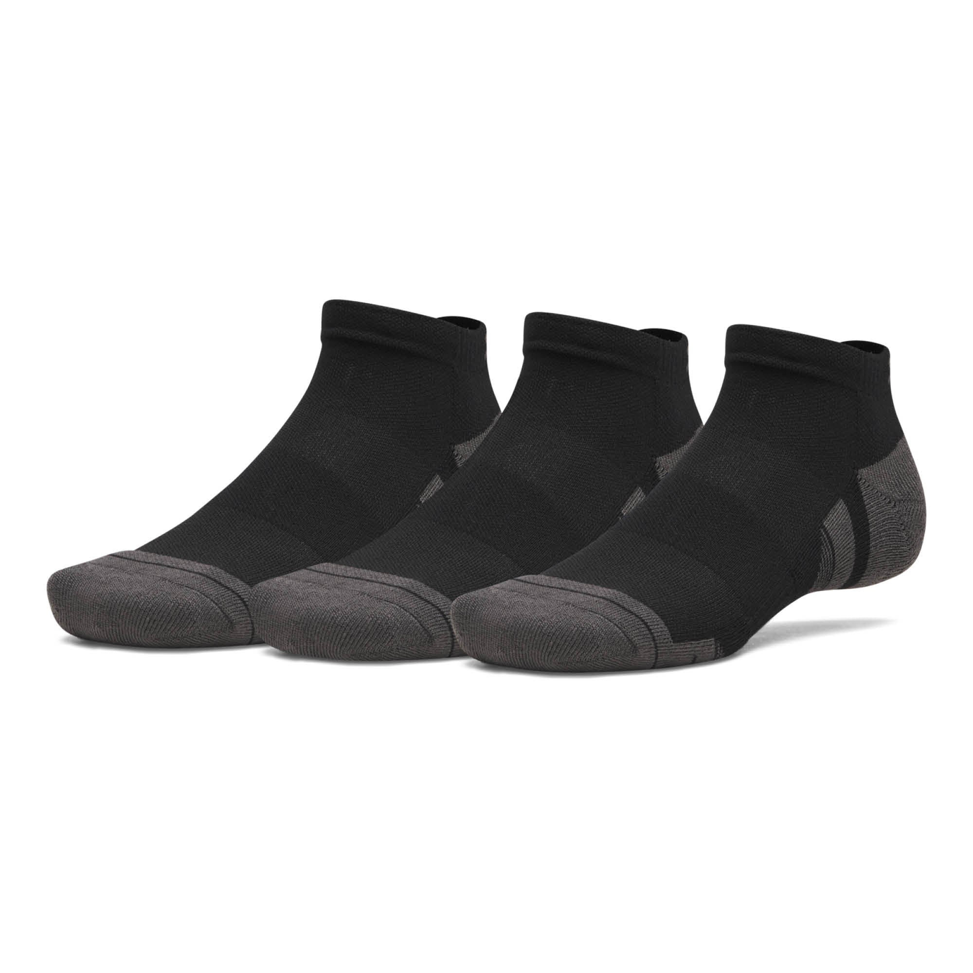 Under Armour Performance Tech Low Cut Golf Socks 3-Pack AW26 - Ultimate Black & Jet Grey - Size 7.5-12