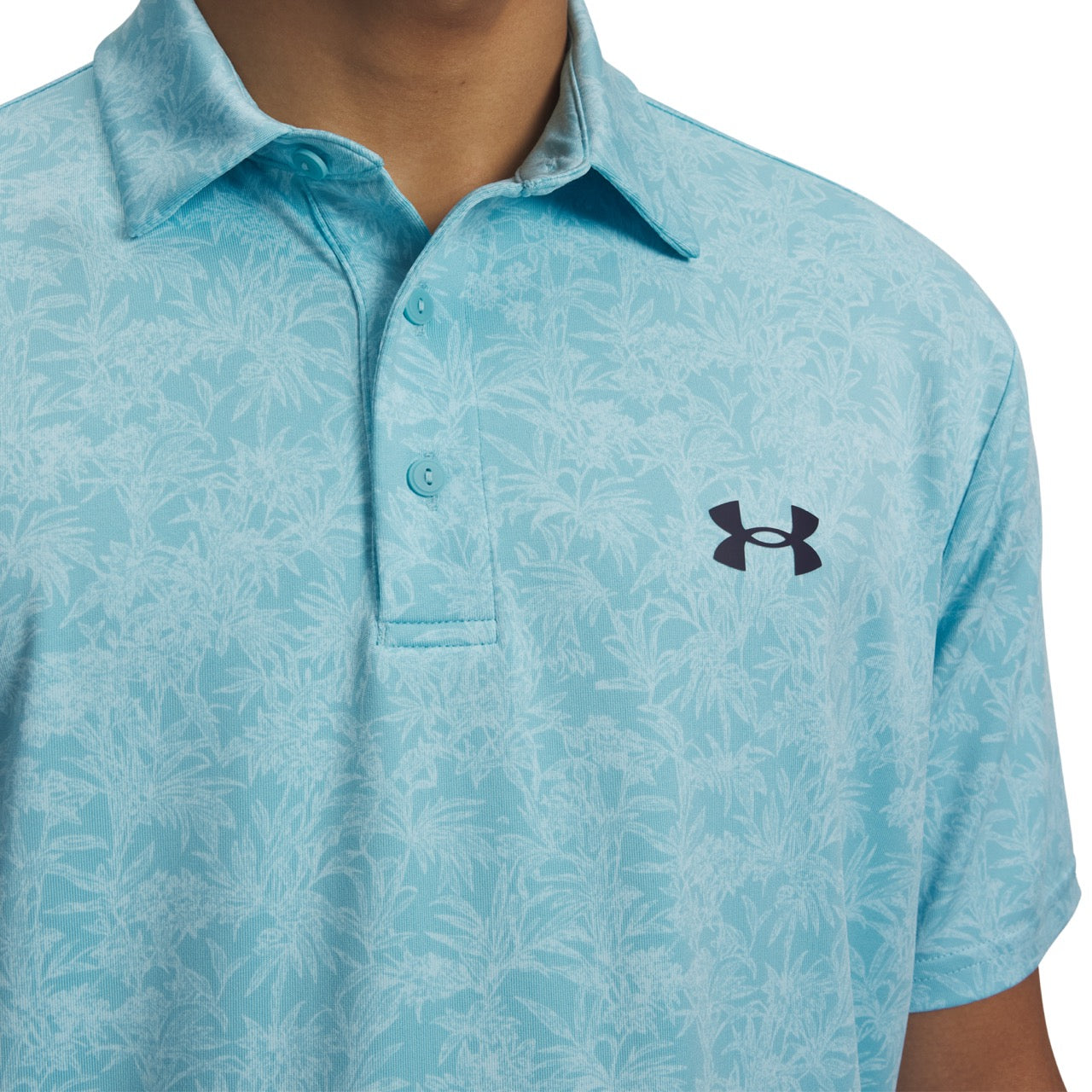 Under Armour Playoff 3.0 Printed Golf Polo - Blue Haze & Midnight Navy