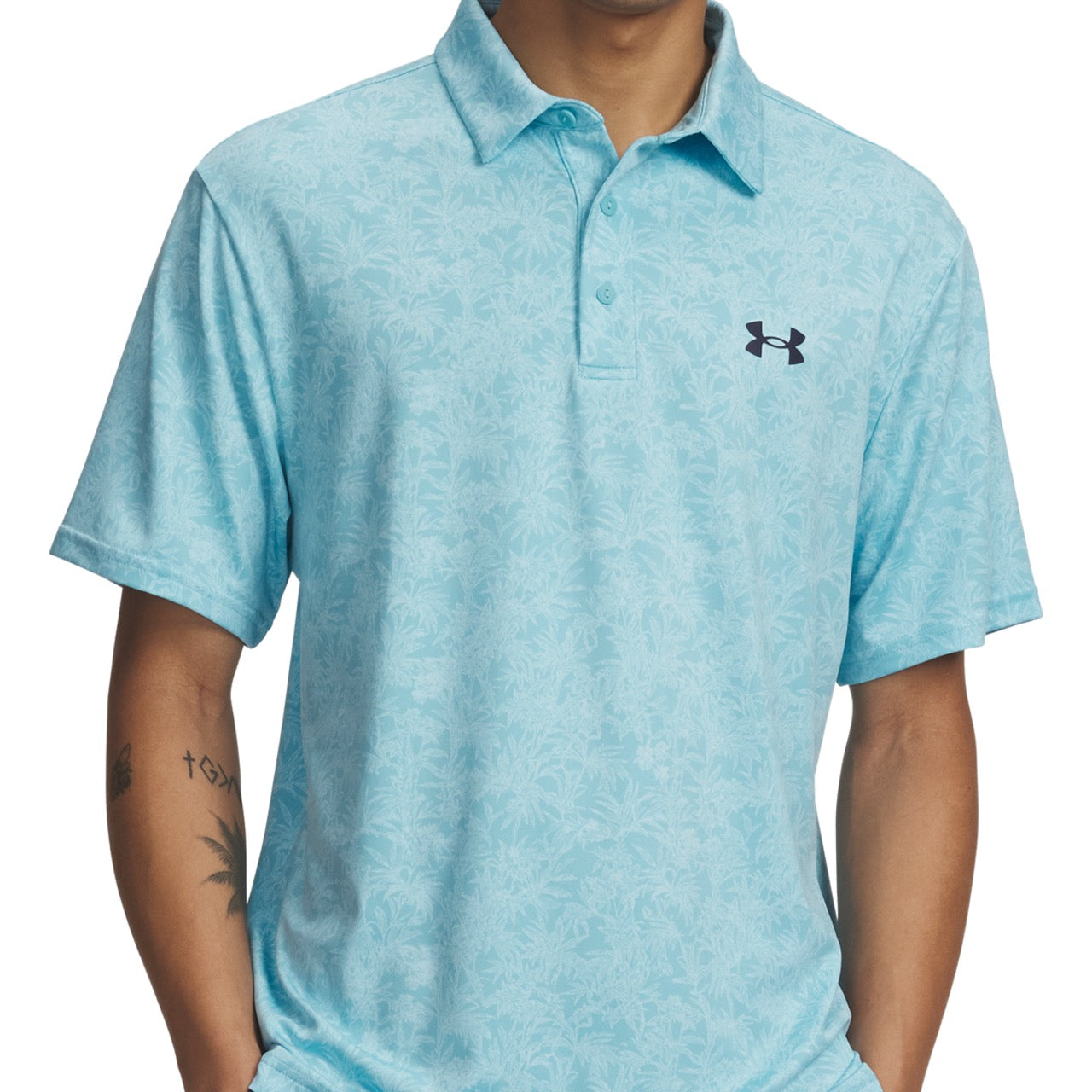 Under Armour Playoff 3.0 Printed Golf Polo - Blue Haze & Midnight Navy