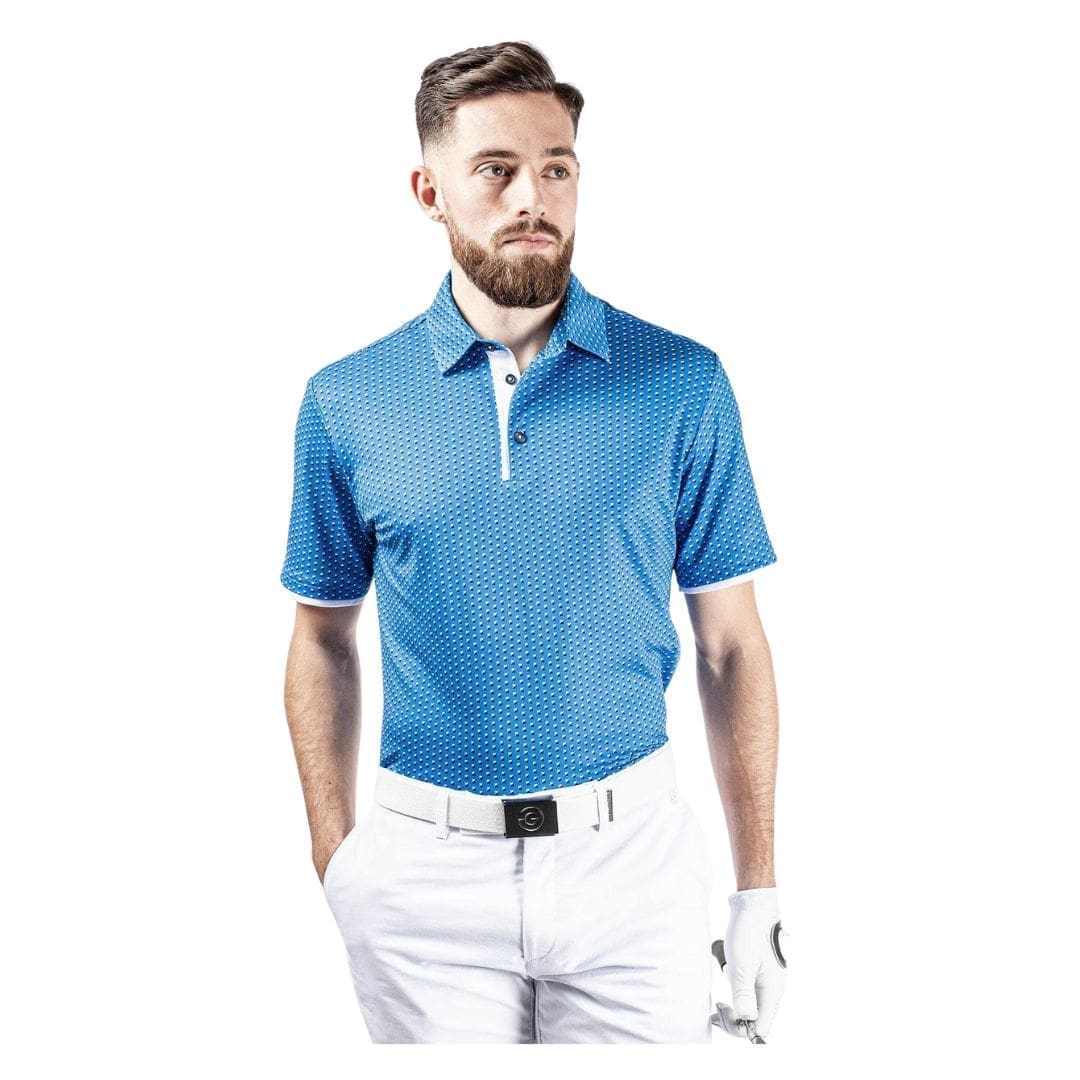Galvin Green Mark Breathable Short Sleeve Golf Polo Shirt (Blue/White)