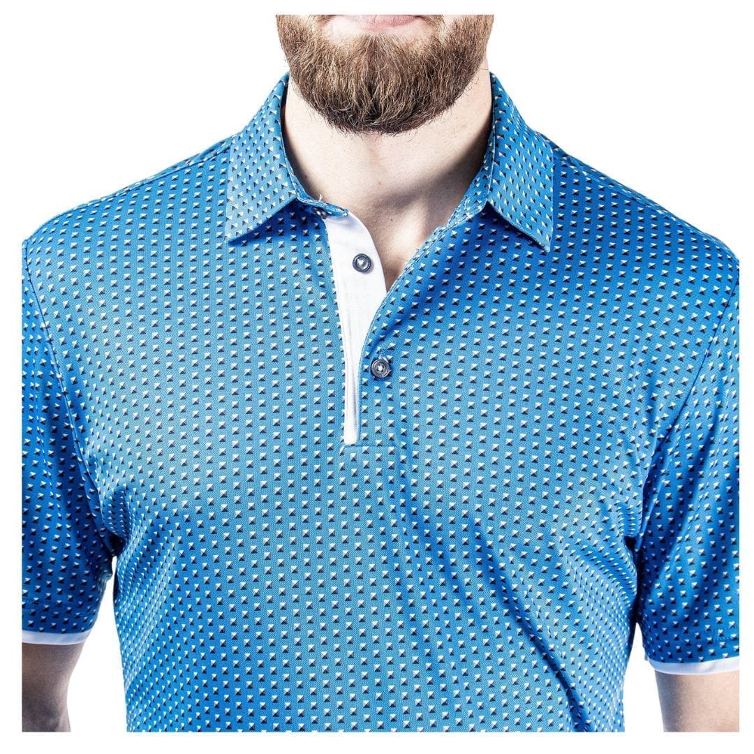 Galvin Green Mark Breathable Short Sleeve Golf Polo Shirt (Blue/White)