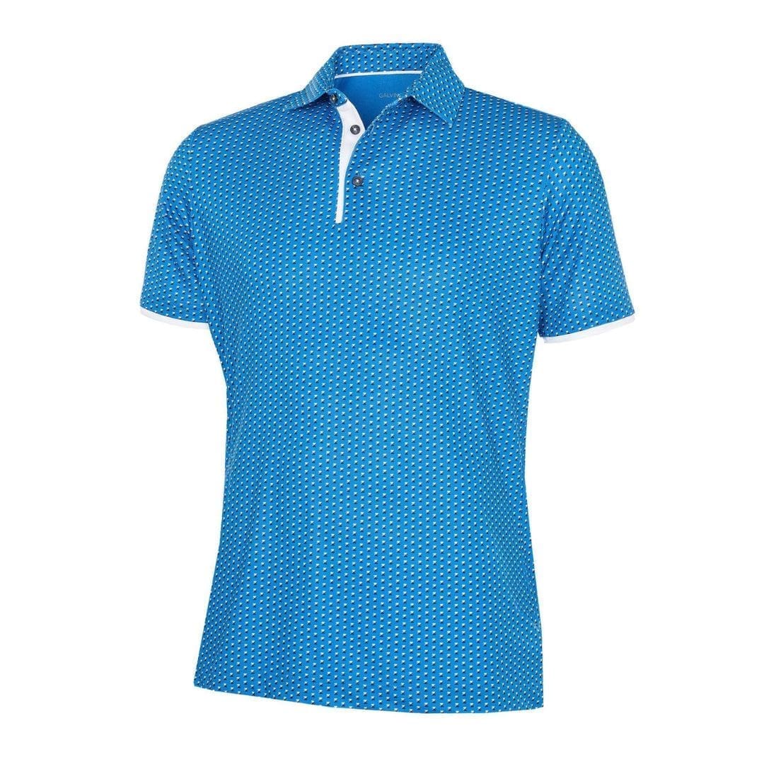 Galvin Green Mark Breathable Short Sleeve Golf Polo Shirt (Blue/White)
