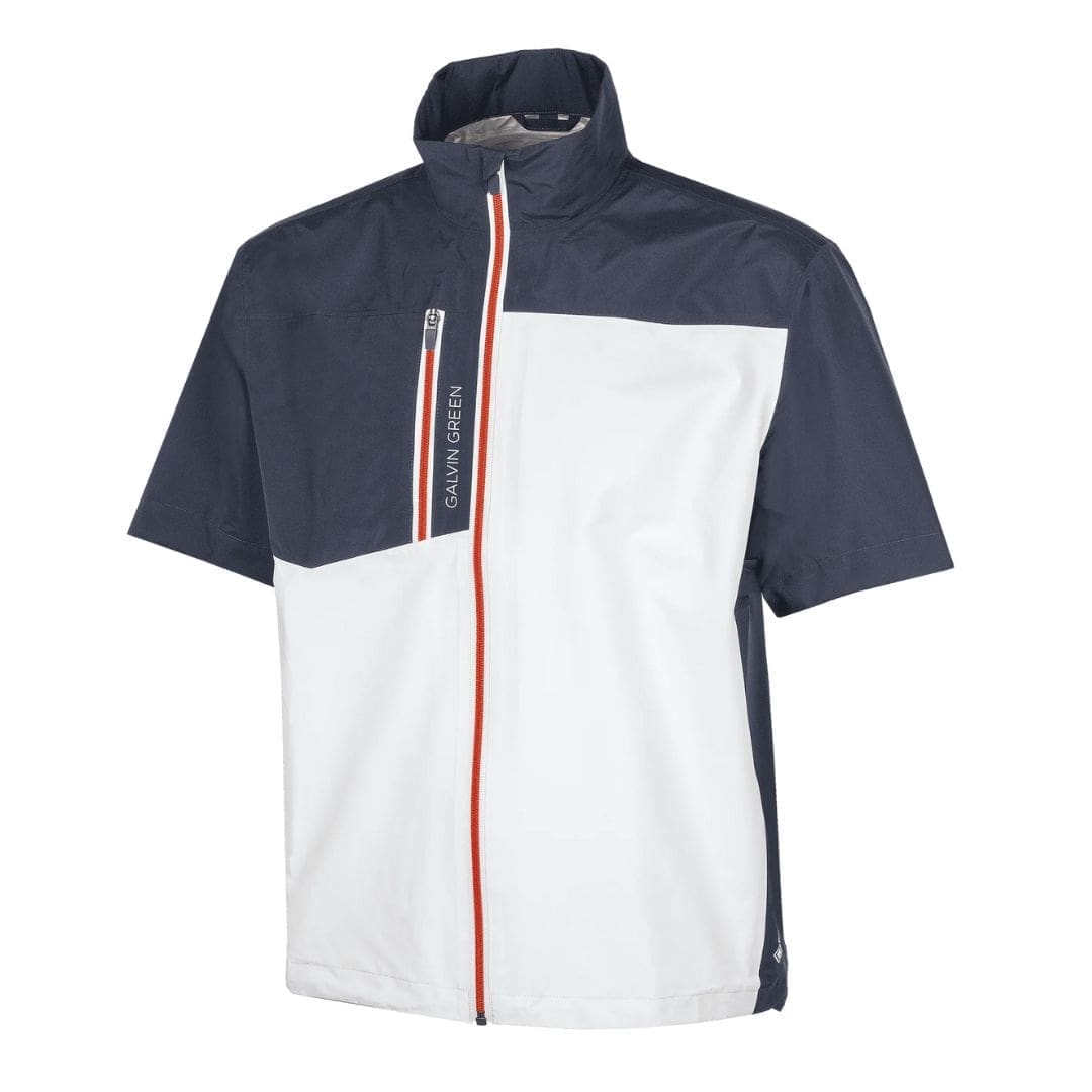 Galvin Green Axl Short Sleeve Waterproof Golf Jacket (White/Navy/Orang