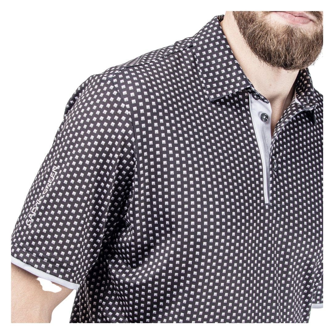 Galvin Green Mark Breathable Short Sleeve Golf Shirt (Black / Forged Iron)