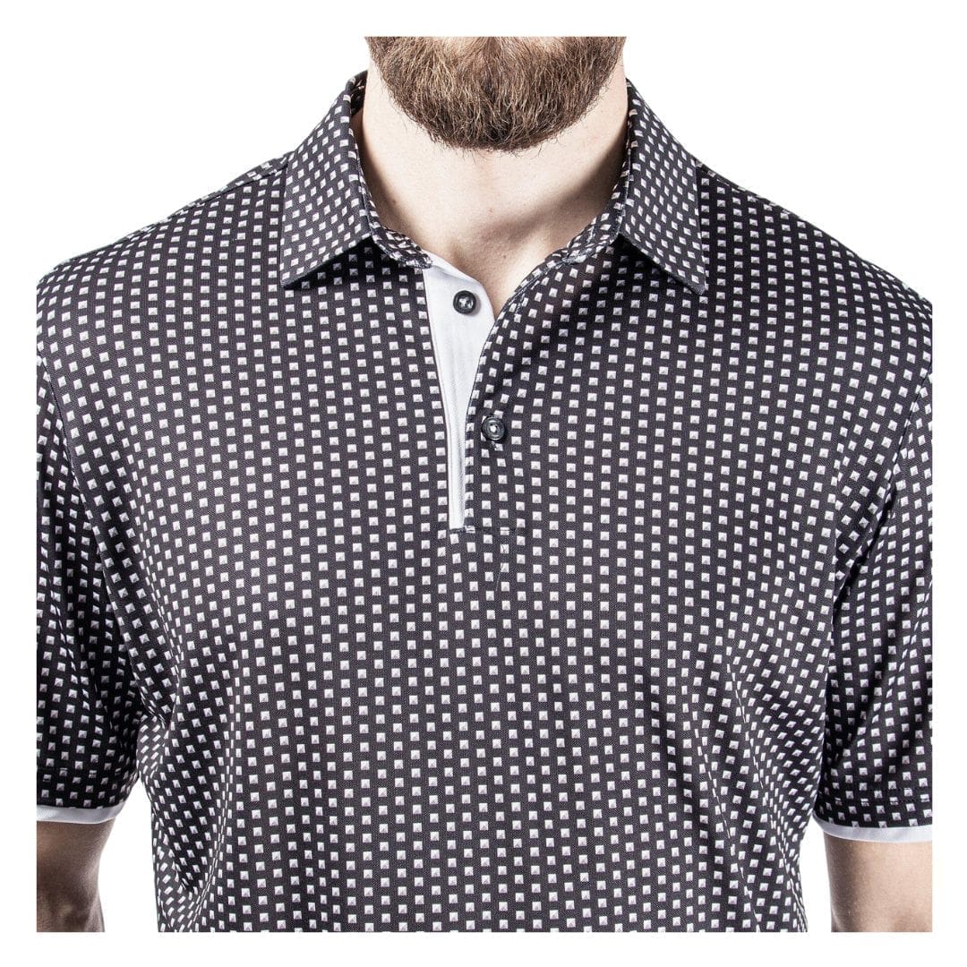 Galvin Green Mark Breathable Short Sleeve Golf Shirt (Black / Forged Iron)