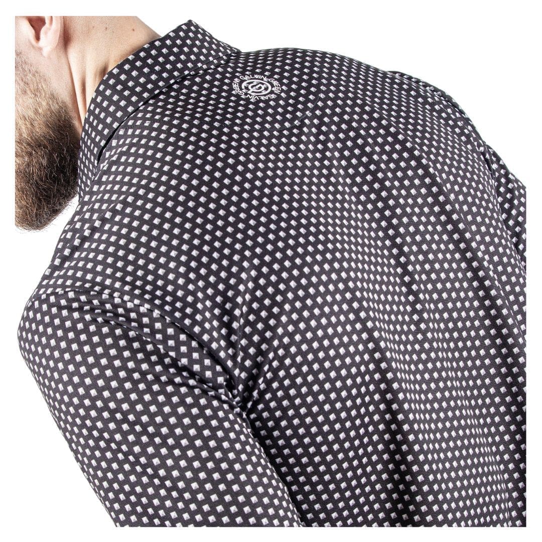 Galvin Green Mark Breathable Short Sleeve Golf Shirt (Black / Forged Iron)