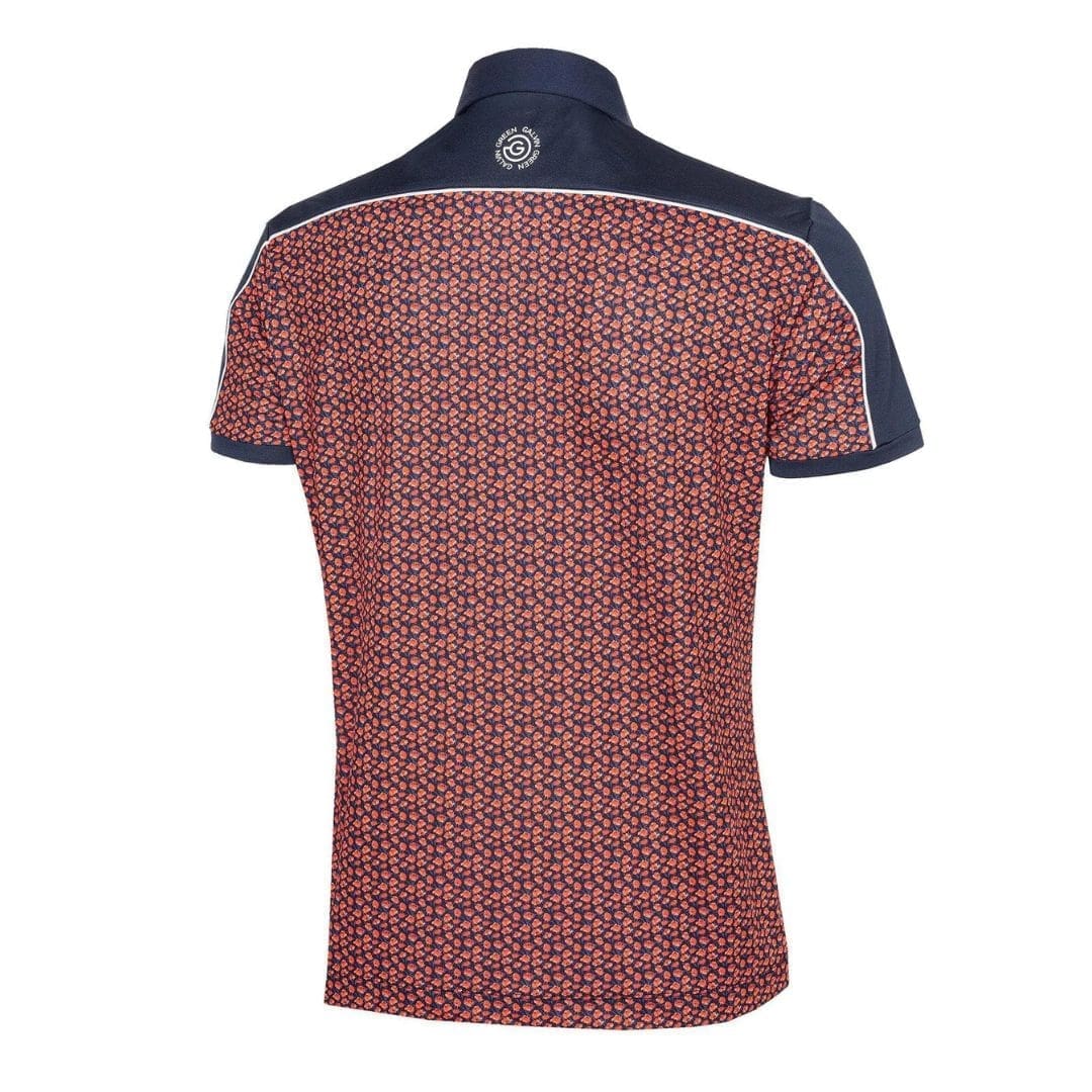 Galvin Green Millard Breathable Short Sleeve Golf Polo Shirt (Navy/Orange)