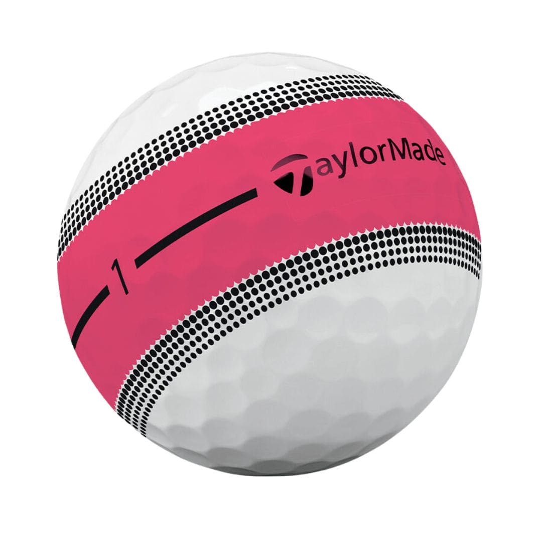 Taylormade Tour Response Stripe Neon Golf Balls (White & Neon Pink)