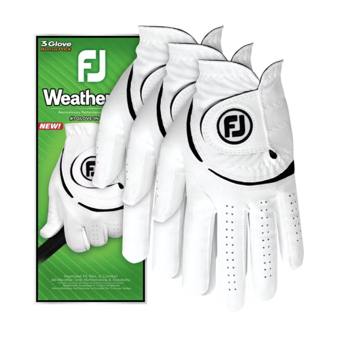 FootJoy WeatherSof 3-Pack Golf Gloves (White & Black)