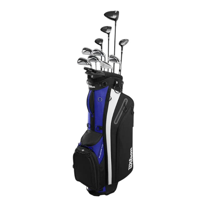 Wilson Player Fit Men's 12-Piece Stand Bag Package Set - Steel Stiff Shafts - 1 Inch Longer - Right Handed