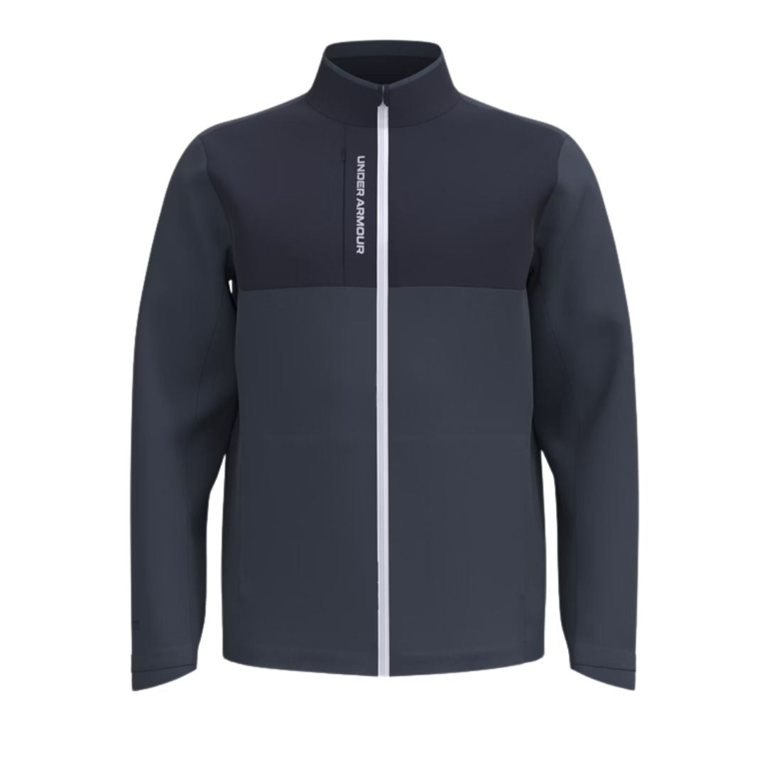 Under Armour Glide Waterproof Rain Jacket - Grey & Midnight Navy