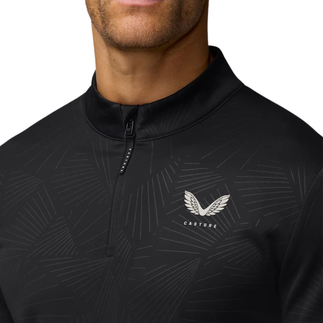 Castore Club Classic Debossed 1/4 Zip - Black & Alloy
