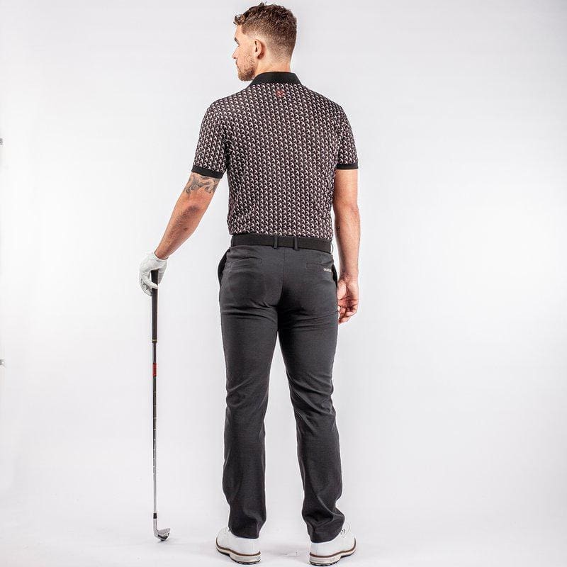 Galvin Green Malcolm Short Sleeve Golf Shirt (Black, Sharkskin & Red)