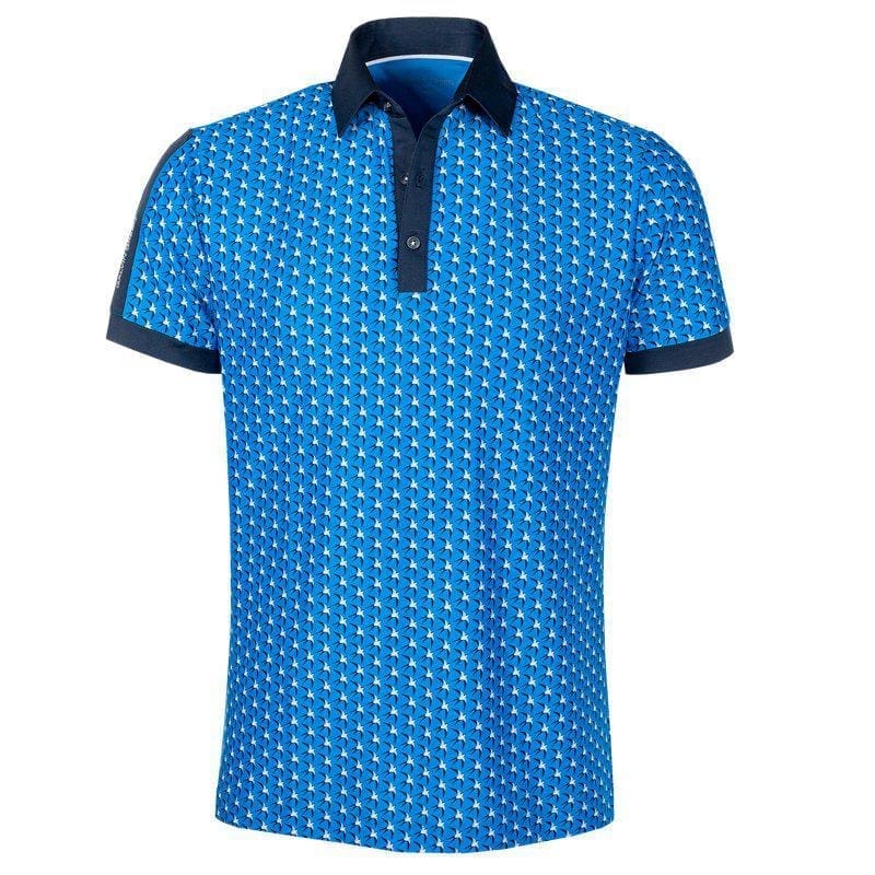 Galvin Green Malcolm Short Sleeve Golf Shirt (Blue, Navy & Cool Grey)
