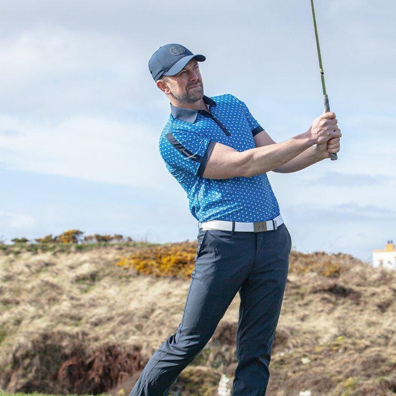 Galvin Green Malcolm Short Sleeve Golf Shirt (Blue, Navy & Cool Grey)