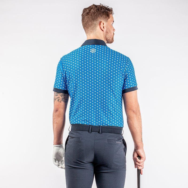 Galvin Green Malcolm Short Sleeve Golf Shirt (Blue, Navy & Cool Grey)