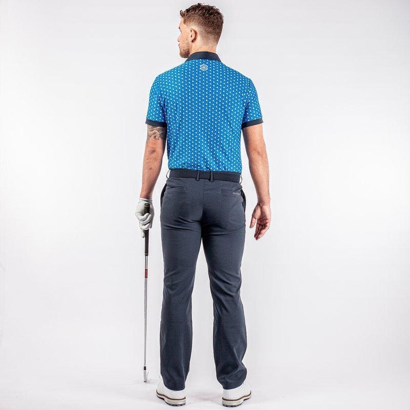 Galvin Green Malcolm Short Sleeve Golf Shirt (Blue, Navy & Cool Grey)