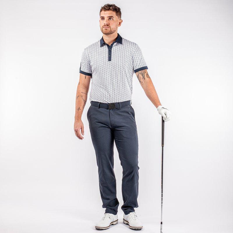 Galvin Green Malcolm Short Sleeve Golf Shirt (White, Navy & Orange)