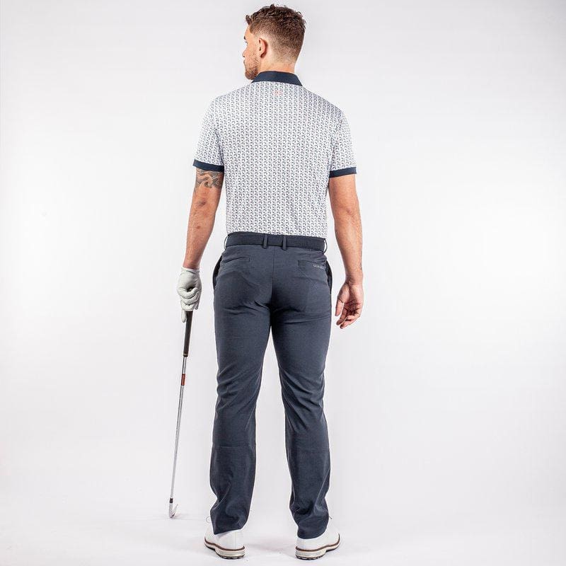 Galvin Green Malcolm Short Sleeve Golf Shirt (White, Navy & Orange)