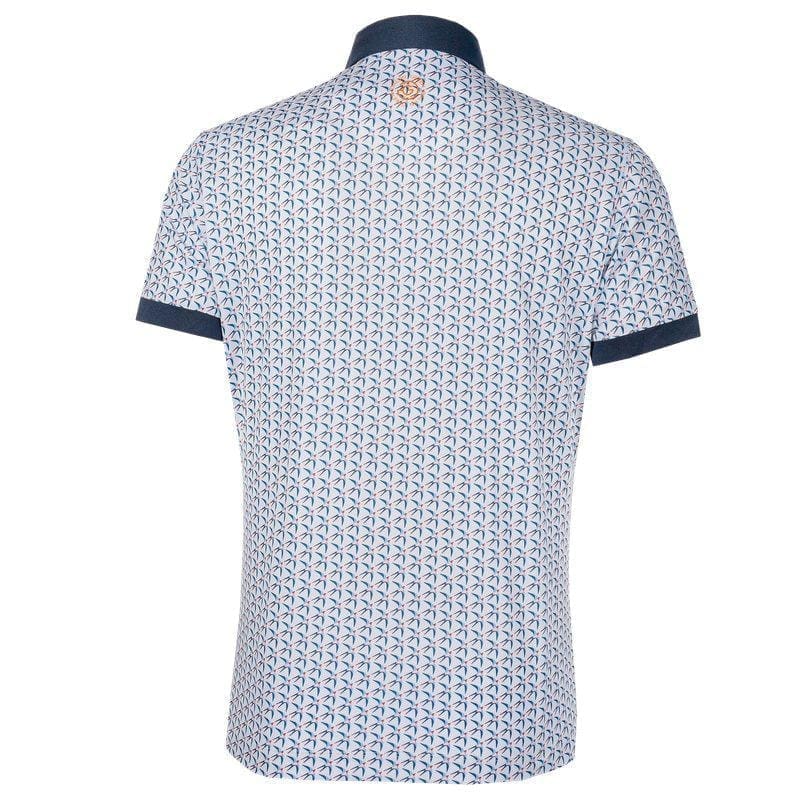 Galvin Green Malcolm Short Sleeve Golf Shirt (White, Navy & Orange)