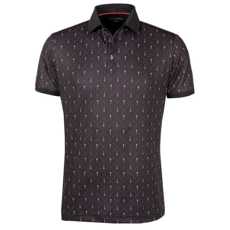 Galvin Green Manolo Short Sleeve Golf Shirt (Black, White & Red)