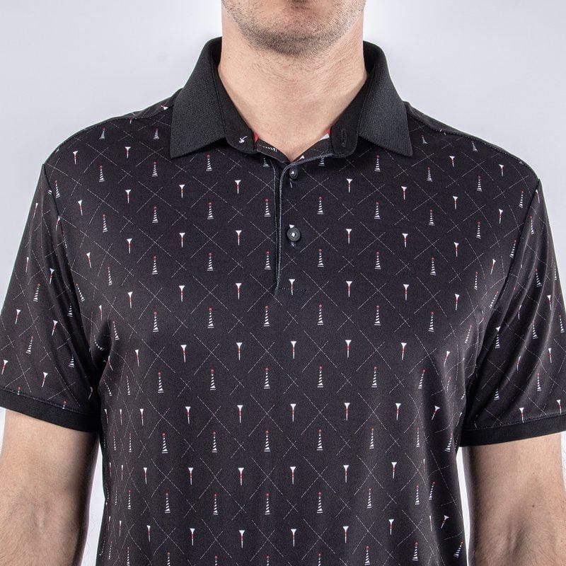Galvin Green Manolo Short Sleeve Golf Shirt (Black, White & Red)