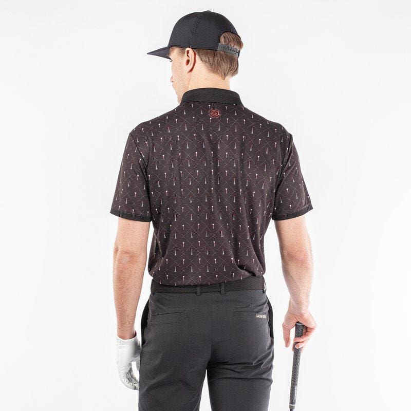 Galvin Green Manolo Short Sleeve Golf Shirt (Black, White & Red)