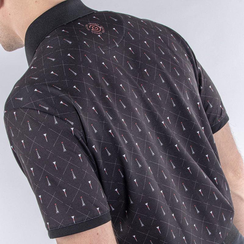 Galvin Green Manolo Short Sleeve Golf Shirt (Black, White & Red)