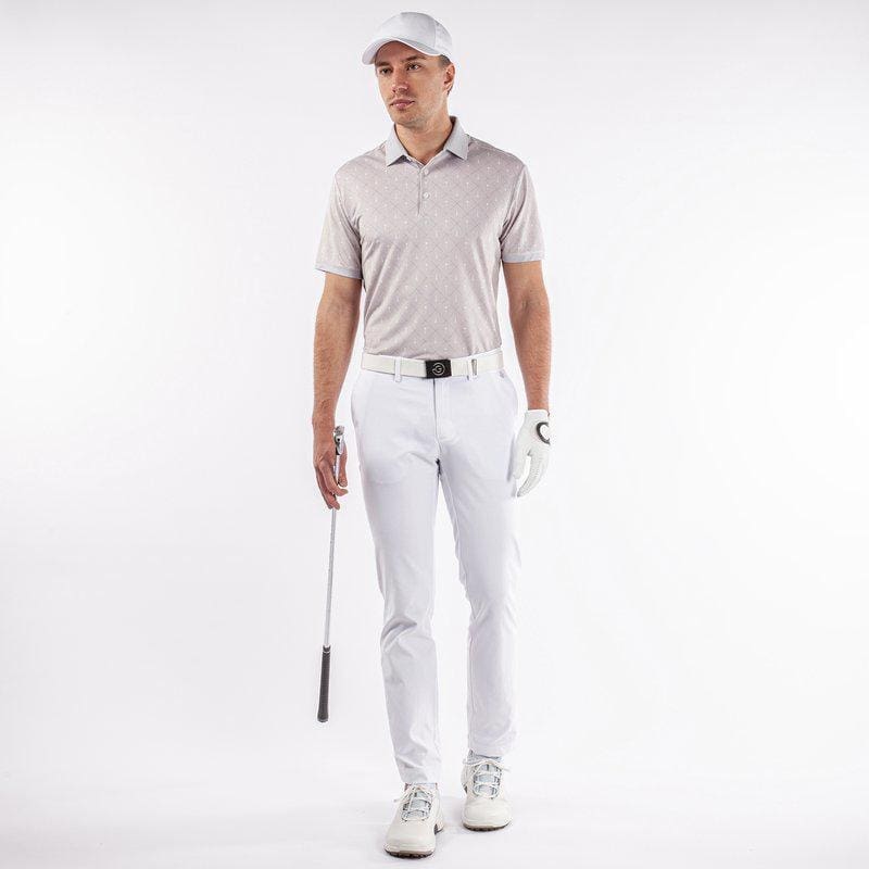 Galvin Green Manolo Short Sleeve Golf Shirt (Cool Grey, White & Sunny Lime)