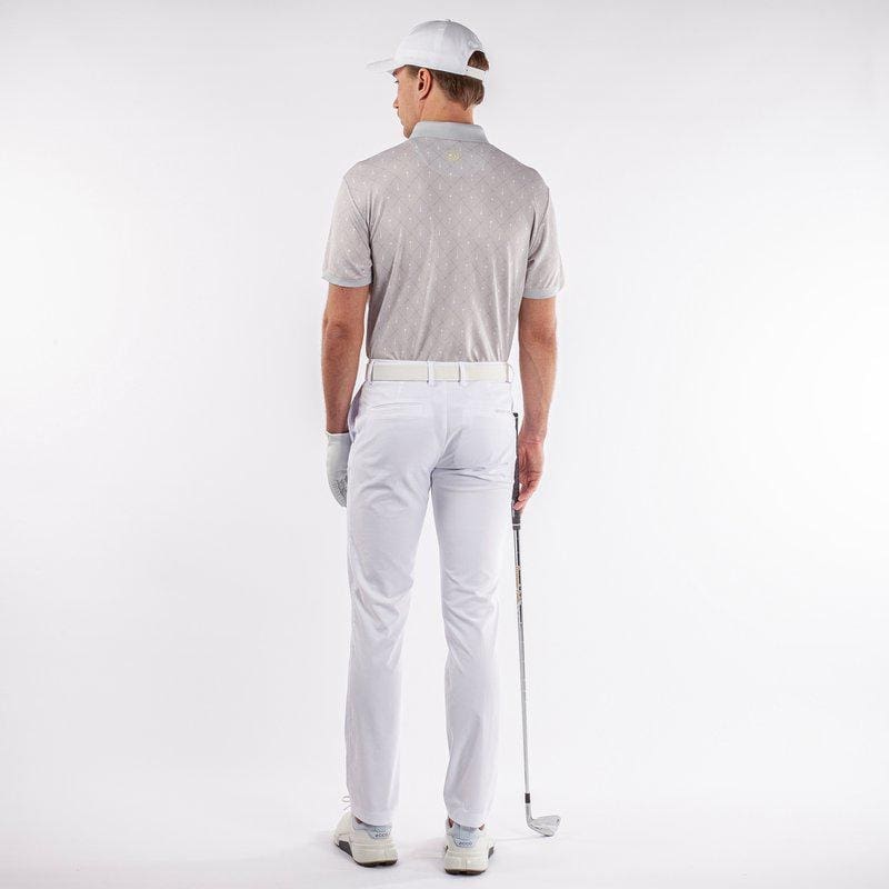 Galvin Green Manolo Short Sleeve Golf Shirt (Cool Grey, White & Sunny Lime)