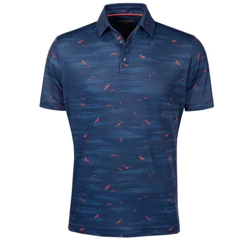 Galvin Green Marin Short Sleeve Golf Shirt (Navy & Orange)